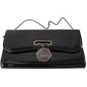 Christian Louboutin black patent clutch